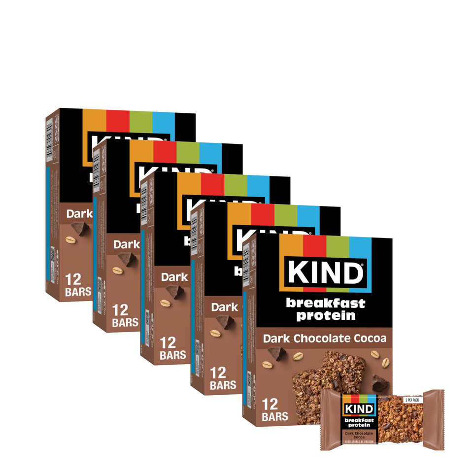 KIND Breakfast Protein Bars dark chocolate cocoa pack for on-the-go mornings