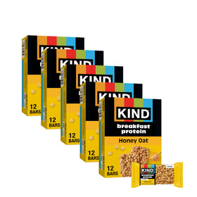 KIND Breakfast Protein Bars Honey Oat packaging, convenient breakfast on the go.