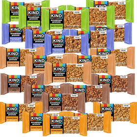 KIND Breakfast Protein Bars Variety Pack with 20 twin-packs for quick, on-the-go breakfasts.