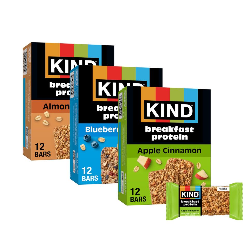 KIND Breakfast Protein Apple Cinnamon bar, convenient gluten-free breakfast option.