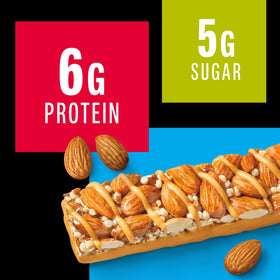 Cross-section reveals KIND almonds and caramel, highlighting texture and flavor.