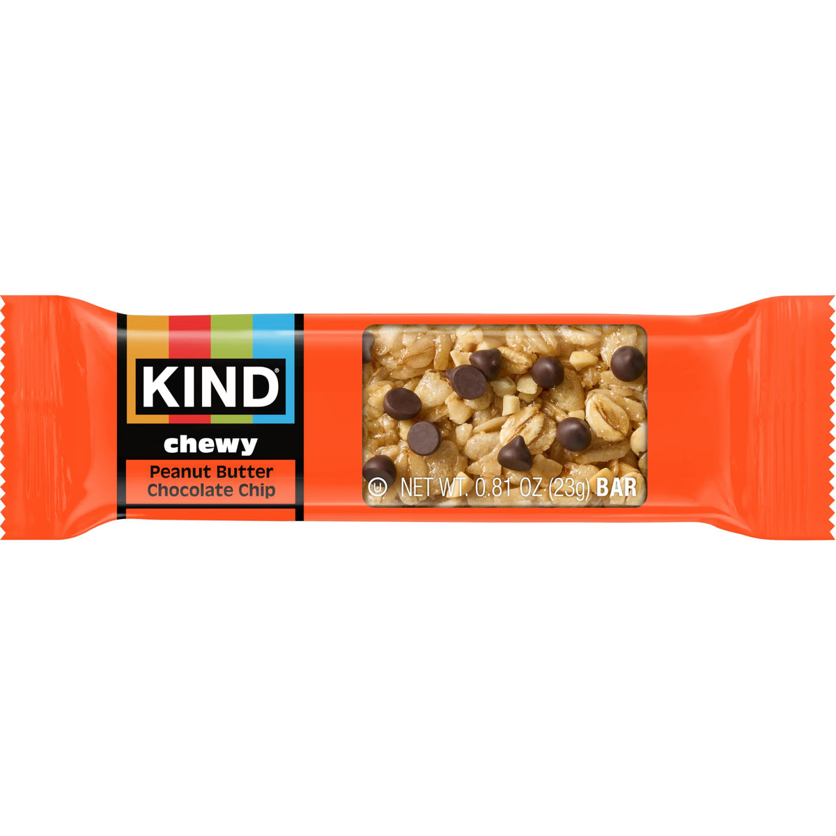 KIND Chewy Granola Bars nutrition panel highlighting whole grains and ingredients