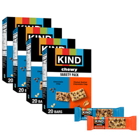 KIND Chewy Granola Bars Variety Pack box, gluten-free and on-the-go friendly