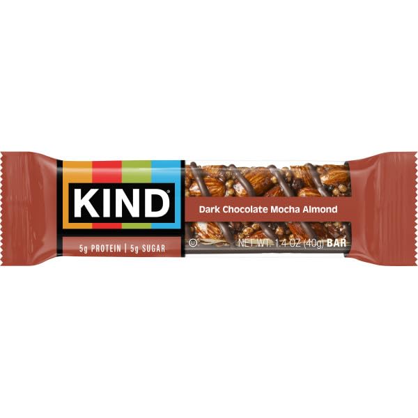 Cross-section reveals almonds and chocolate with fiber-rich texture.