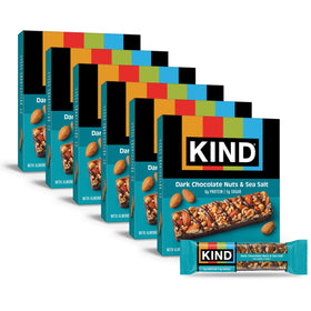 KIND Dark Chocolate Nuts & Sea Salt bar wrap, convenient on-the-go snacking.