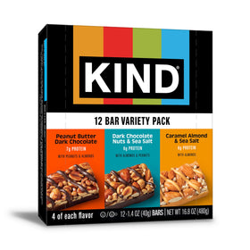 KIND Dark Chocolate Nuts & Sea Salt pack highlighting heart-healthy almonds for on-the-go energy