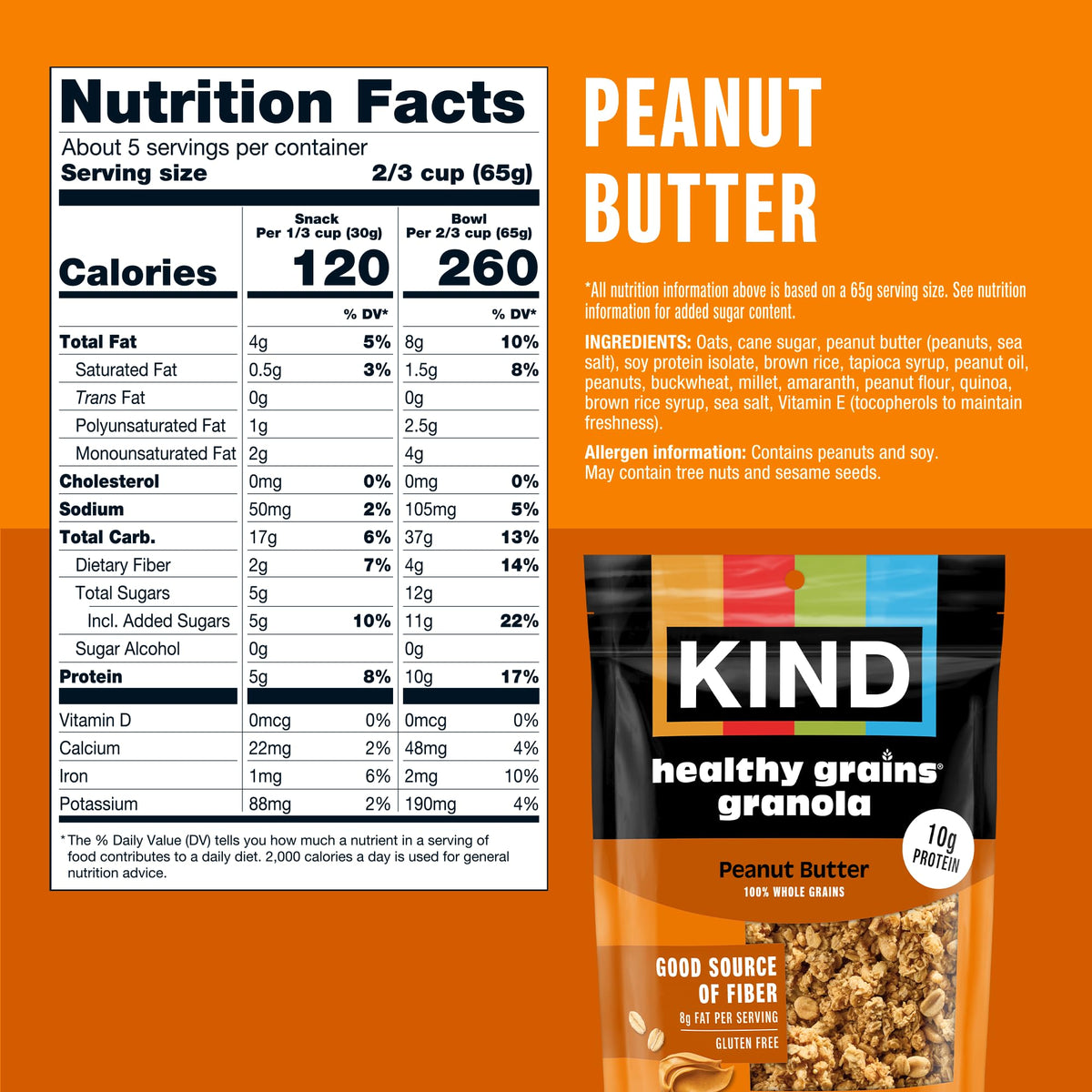 Kind Healthy Grains Almond Butter Clusters with creamy crunch.