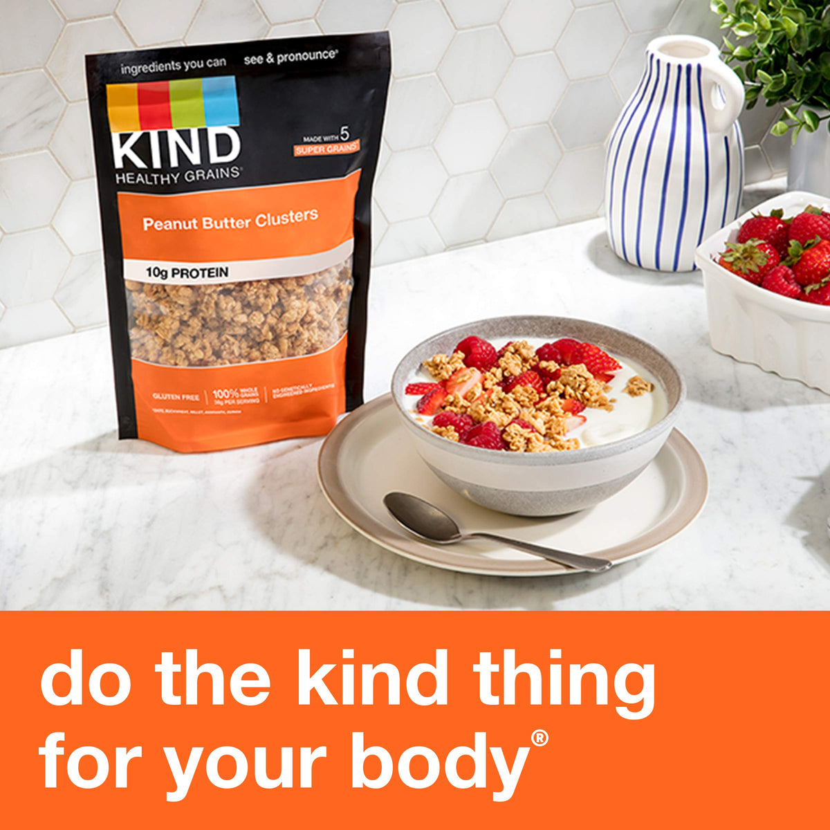 Three 11 oz bags of KIND Healthy Grains Granola included for variety
