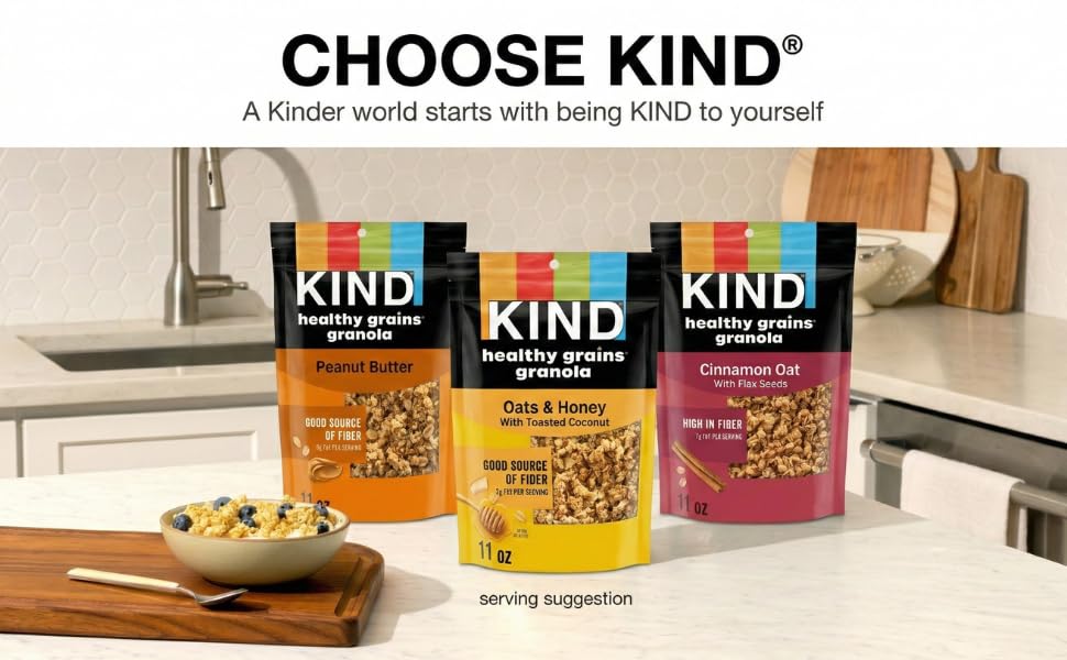 KIND Healthy Grains resealable bags keep clusters fresh between snacks.