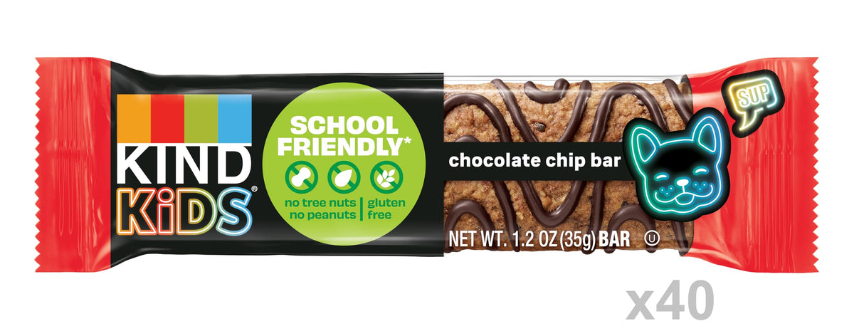 KIND Kids Bars soft-baked texture with chocolate drizzle, kid-friendly