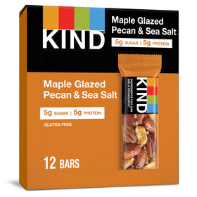 KIND Maple Glazed Pecan & Sea Salt bar front view, convenient on-the-go healthy choice