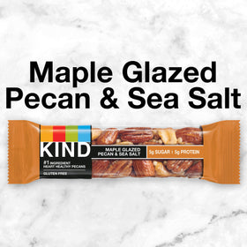 Maple drizzle over nuts highlights natural sweetness and premium ingredients in KIND bar