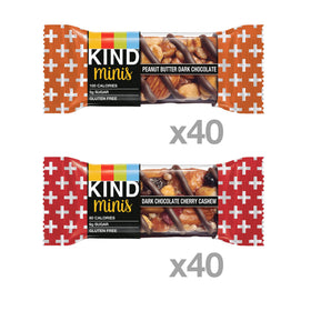 KIND Minis Peanut Butter Dark Chocolate bar, satisfying crunch and flavor anytime.