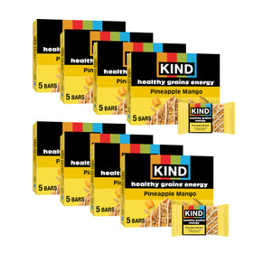 KIND Pineapple Mango Healthy Grains bar packaging, gluten-free and Non-GMO, ideal for on-the-go