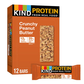 KIND Protein Bars Crunchy Peanut Butter pack display for on-the-go snacking