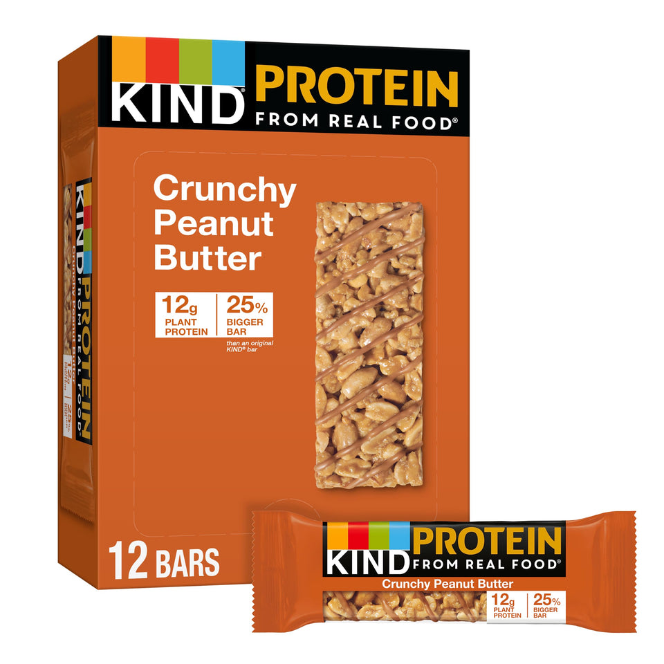 KIND Protein Bars Crunchy Peanut Butter pack display for on-the-go snacking