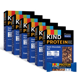 KIND Protein Bars Dark Chocolate Nut packshot, gluten-free convenience.