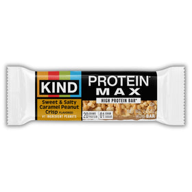 KIND Protein MAX bar on kitchen counter, ready-to-eat snack.