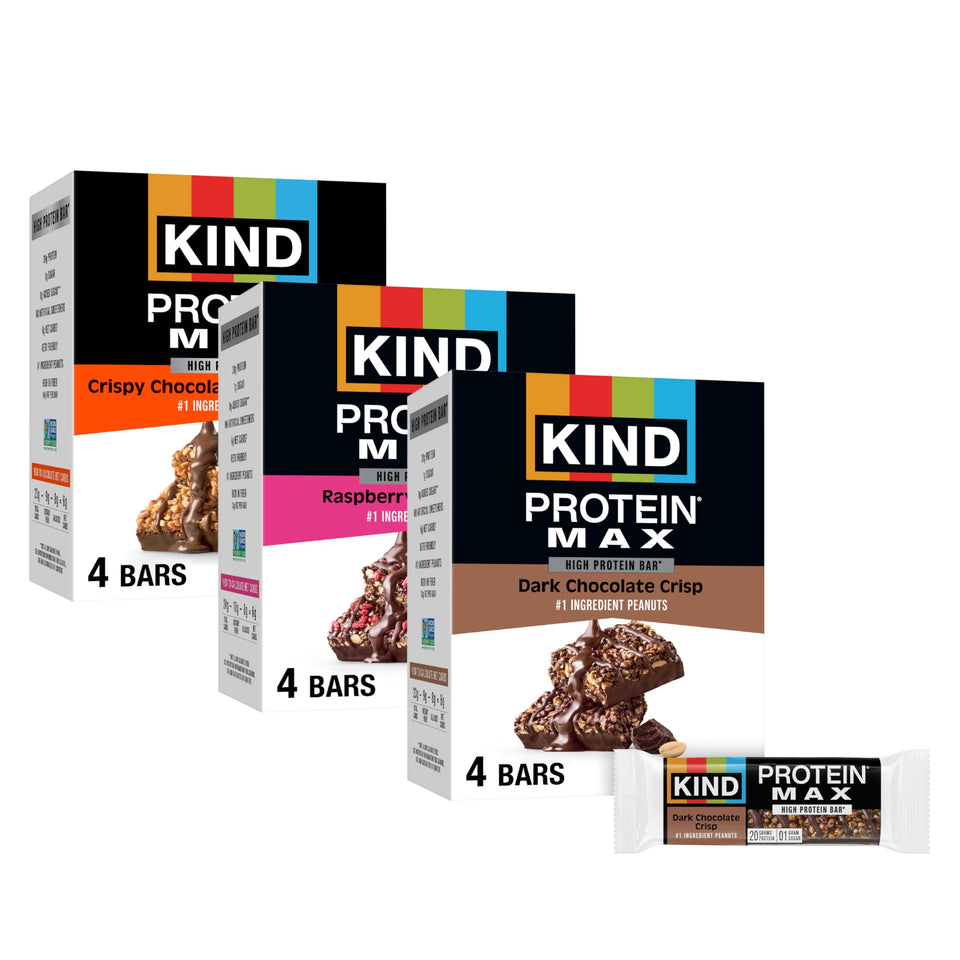 KIND Protein Max dark chocolate crisp bar for a protein-rich snack