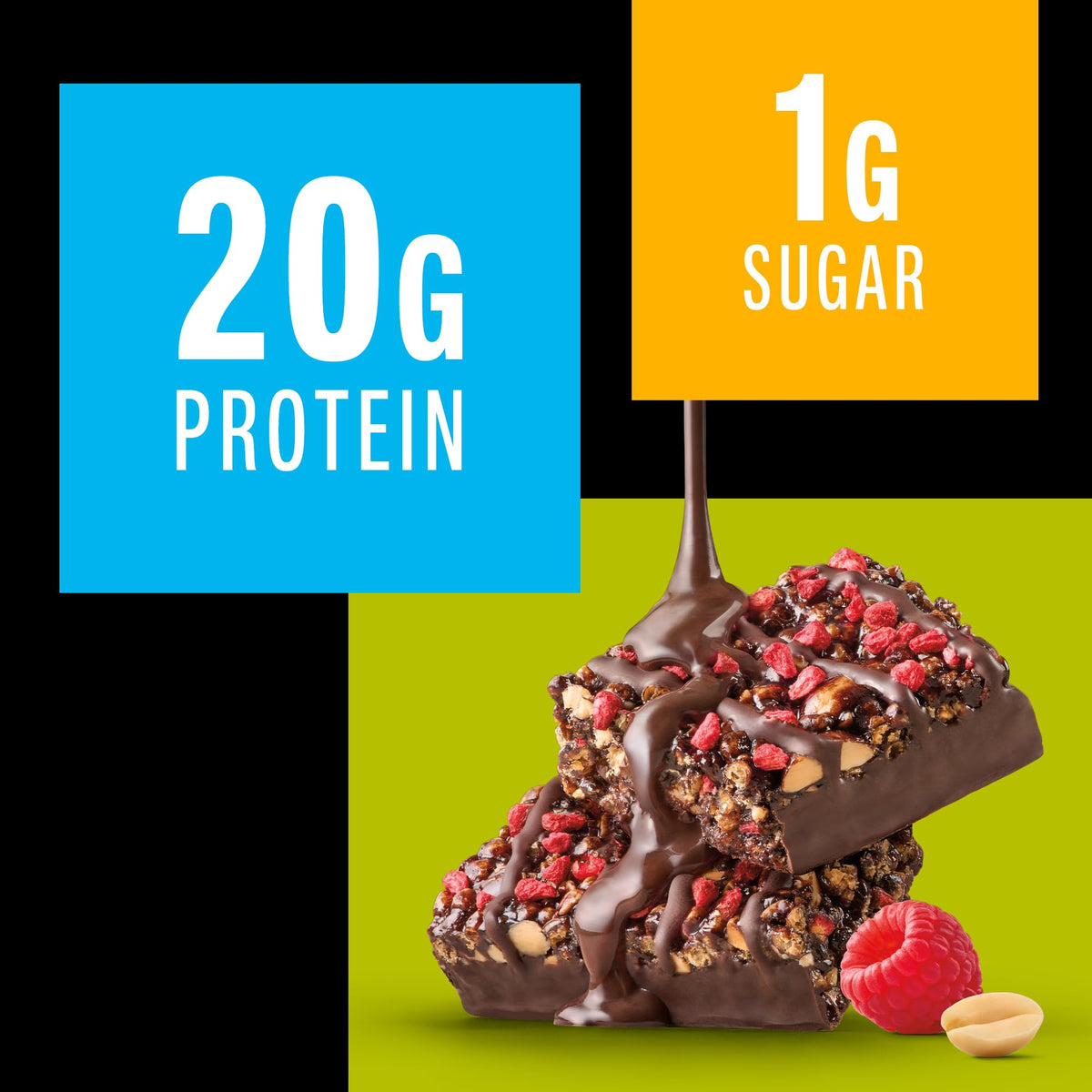Close-up of peanuts and real ingredients in KIND Protein MAX bar