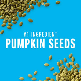 Display of KIND Seeds bars, heart-healthy seeds and fruit for balanced snacking.