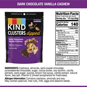 KIND Snack Clusters packaging shows gluten-free and non-GMO ingredients.