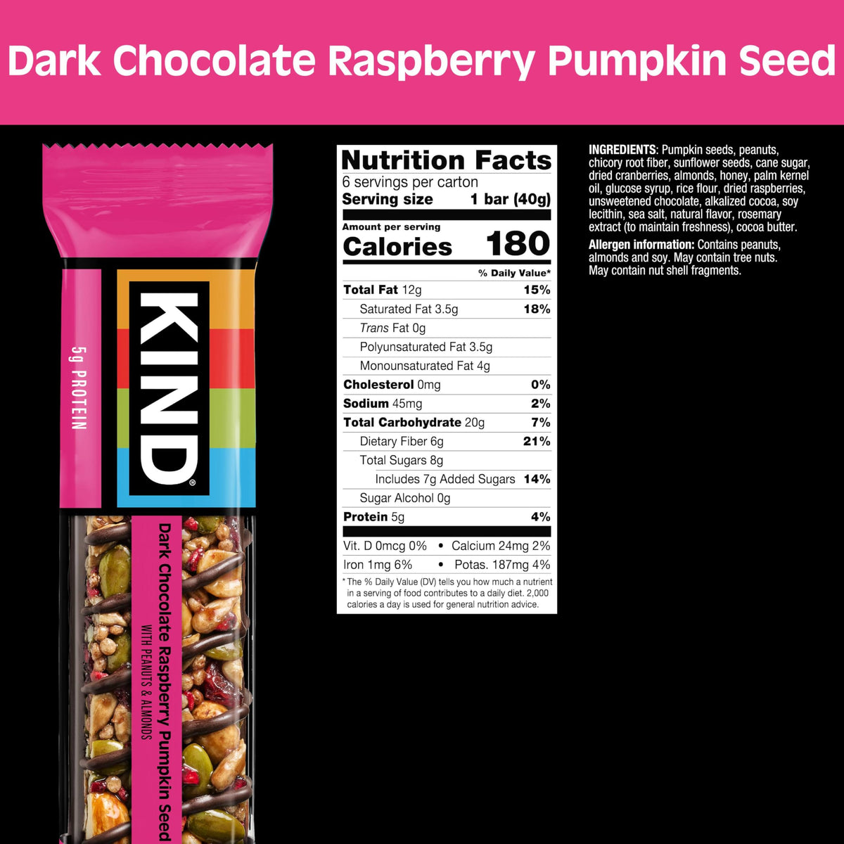 KIND Strawberry Sunflower Seed bar close-up, fruity flavor with crunchy seeds.