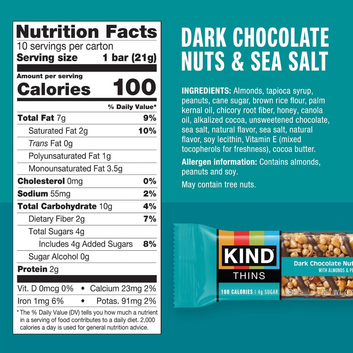 KIND Thins Caramel Almond & Sea Salt bar for gluten-free, on-the-go treat