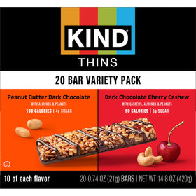 KIND THINS with cashews and chocolate close-up highlighting crunchy texture.