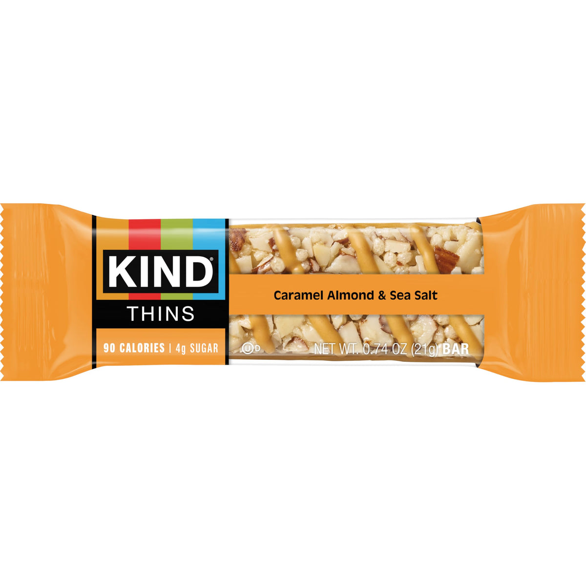KIND Thins gluten-free and Non-GMO badge visible on packaging