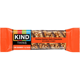 KIND THINS Peanut Butter Dark Chocolate bars provide a chewy, crunchy bite with 4g sugar.