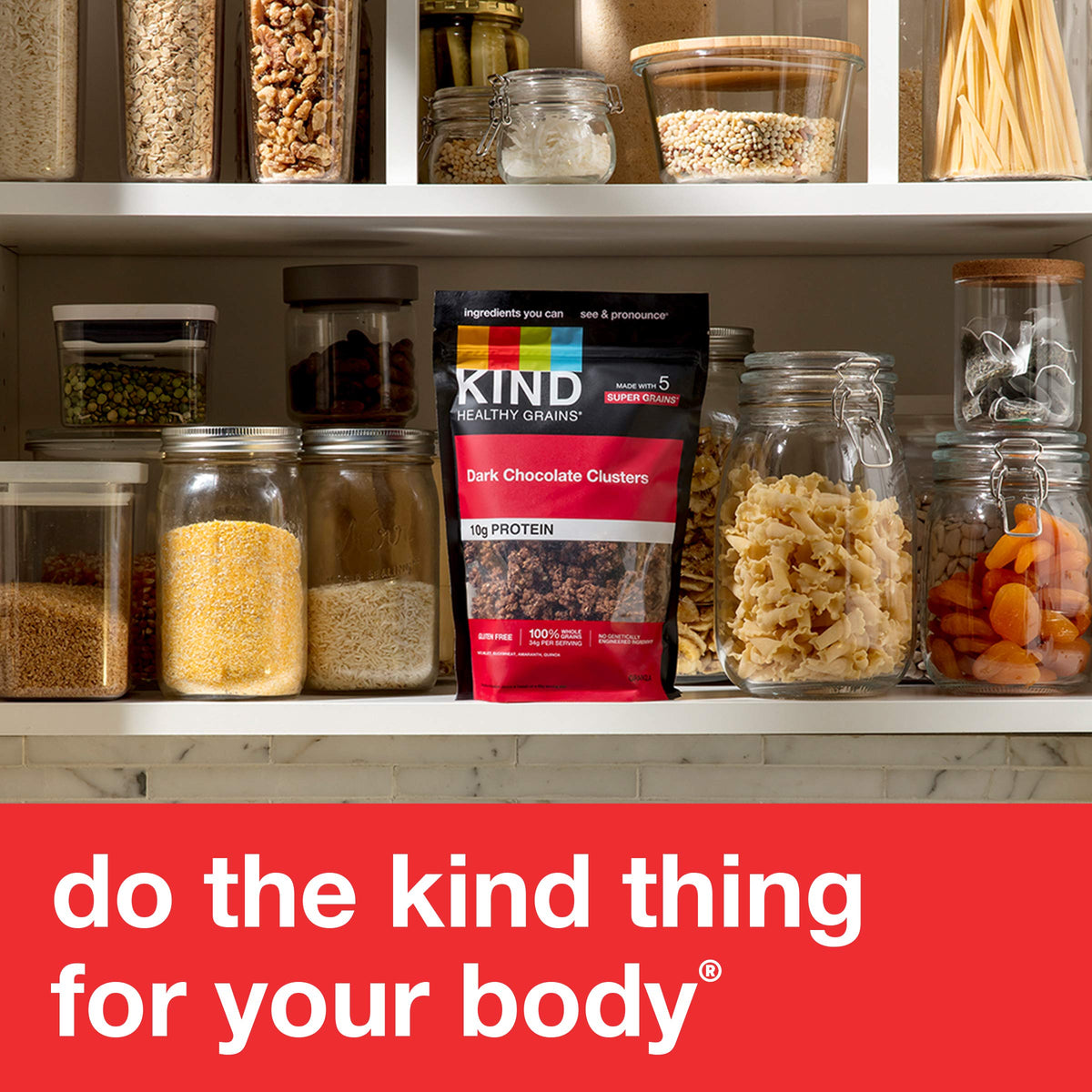 KIND whole grains and sea salt detail, fiber-rich, low-sodium.