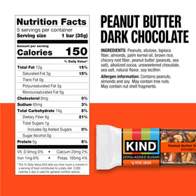 KIND Zero Added Sugar Bars Dark Chocolate Nuts & Sea Salt close-up highlights premium nuts.