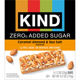 Kind Zero Added Sugar bar in a lunchbox, gluten-free snack between meetings