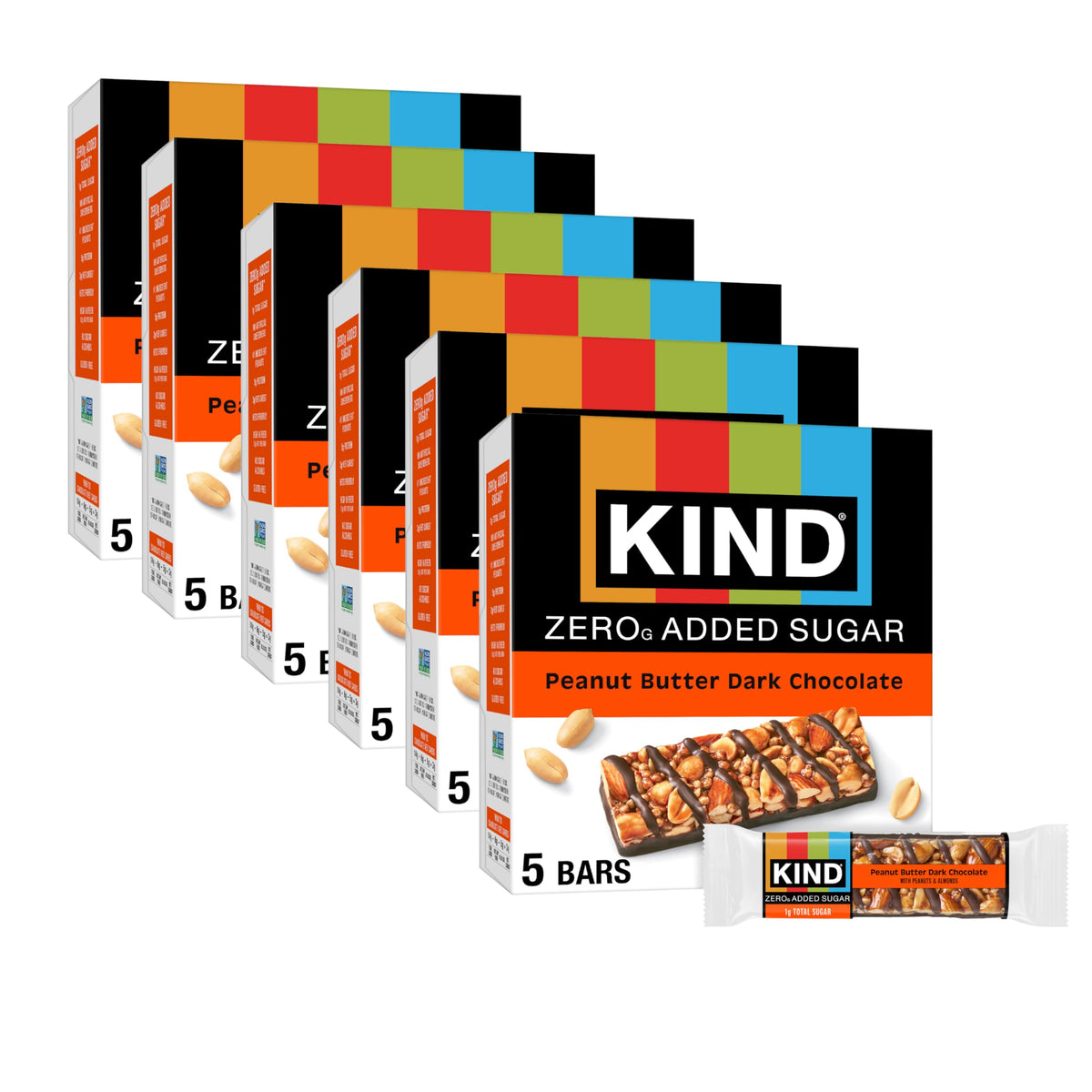 KIND Zero Added Sugar bars box highlights keto-friendly, nut-based snack with real ingredients