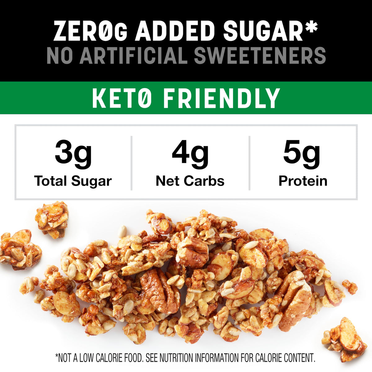 KIND Zero Added Sugar granola ingredients almonds pecans seeds and cinnamon
