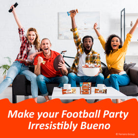 Kinder Bueno bars, individually wrapped, ideal for on-the-go snacks.