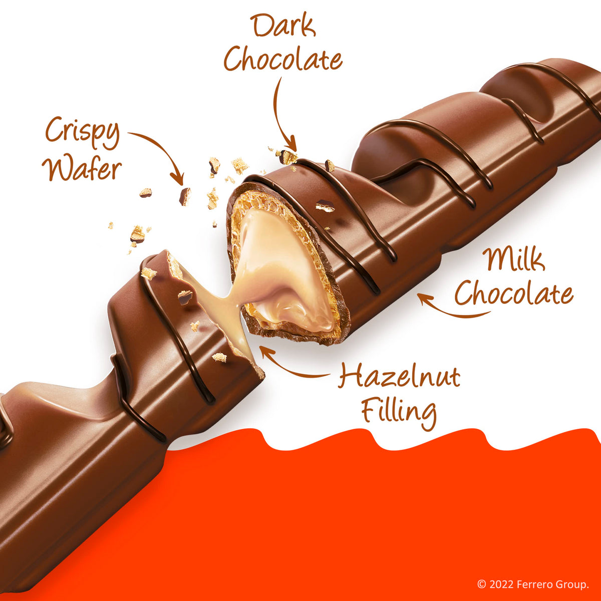 Individually wrapped Kinder Bueno bars for easy sharing on the go.