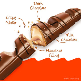 Individually wrapped Kinder Bueno bars for easy sharing on the go.