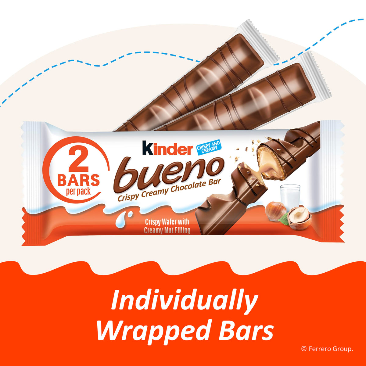 Kinder Bueno movie night treat with smooth chocolate and hazelnut