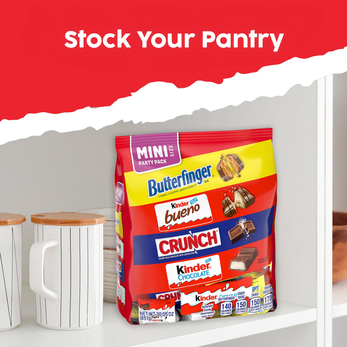 Kinder Chocolate mini bar, milky chocolate with creamy filling.