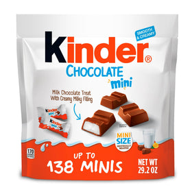 Kinder Chocolate Mini Bars with creamy milky filling, kid-friendly snack