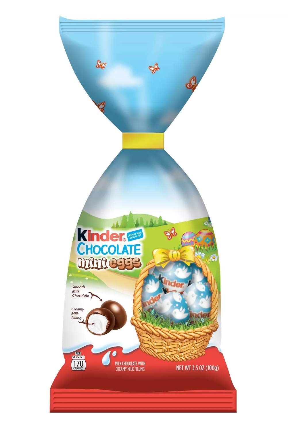 Kinder Easter mini eggs bag for sharing creamy milk chocolate at celebrations.