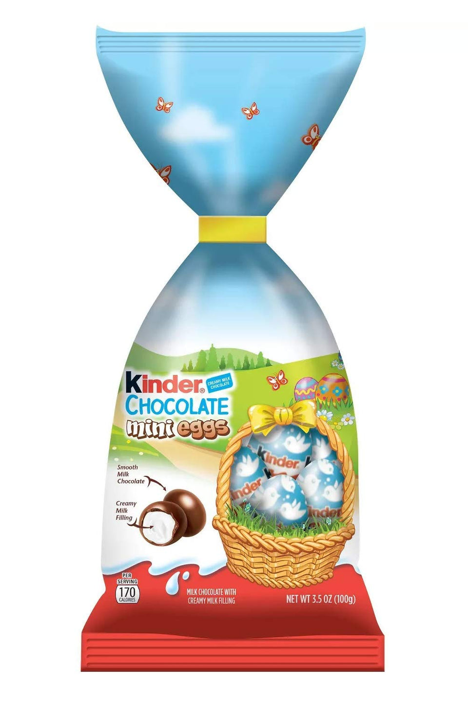 Kinder Easter mini eggs bag for sharing creamy milk chocolate at celebrations.