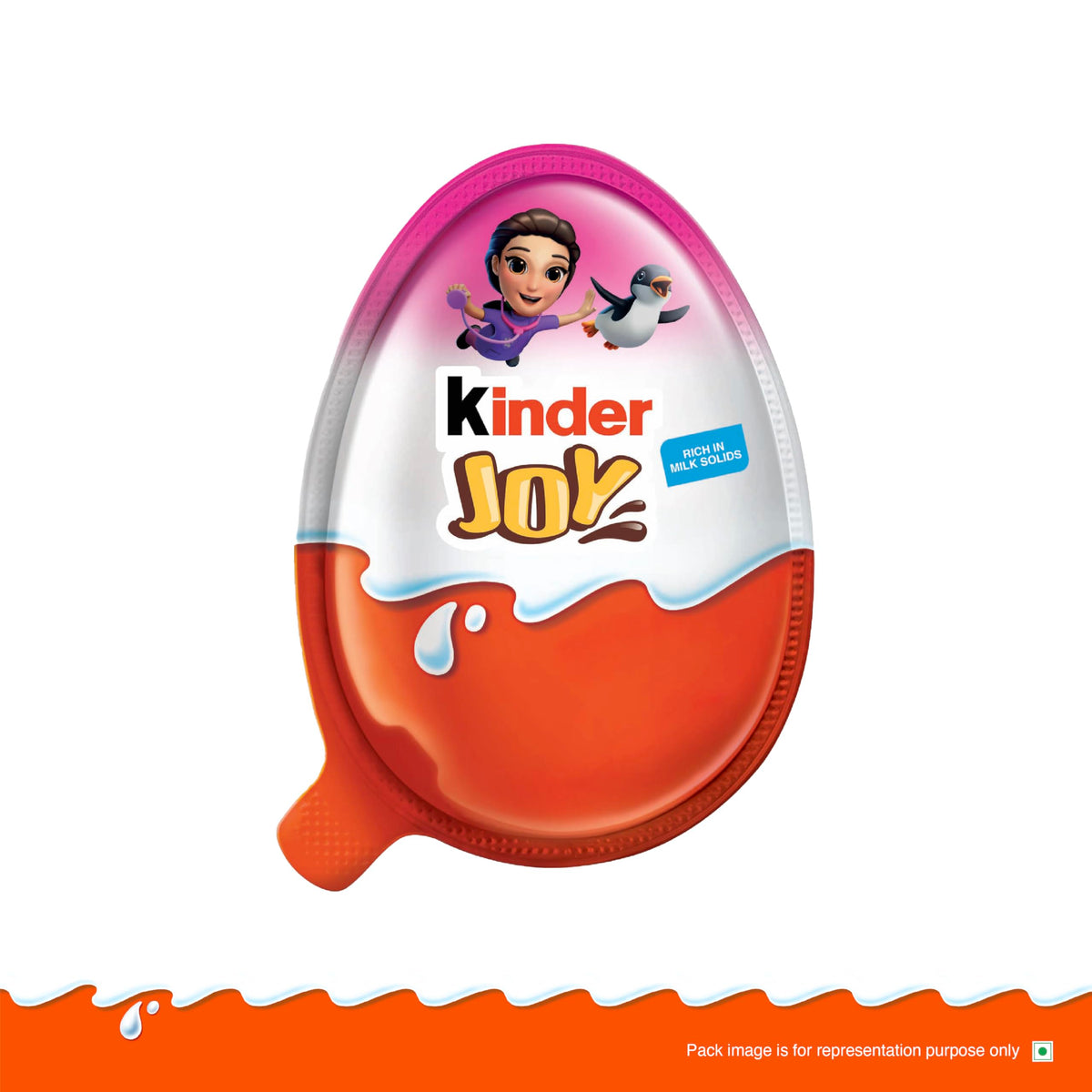 Kinder Joy two wafer bites close-up with cocoa cream detail