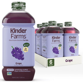 KinderFarms grape electrolyte bottle front view highlighting label and color