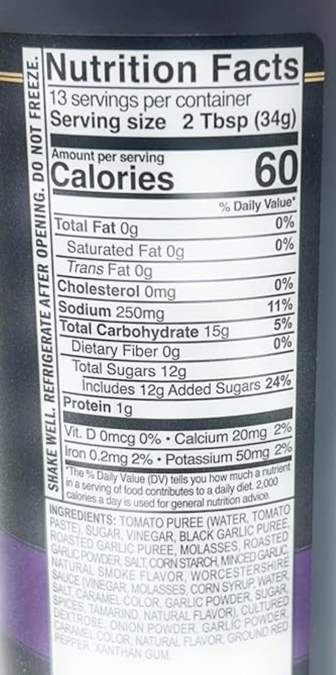 Kinder's Black Garlic BBQ bottle close-up, ideal for glazing wings