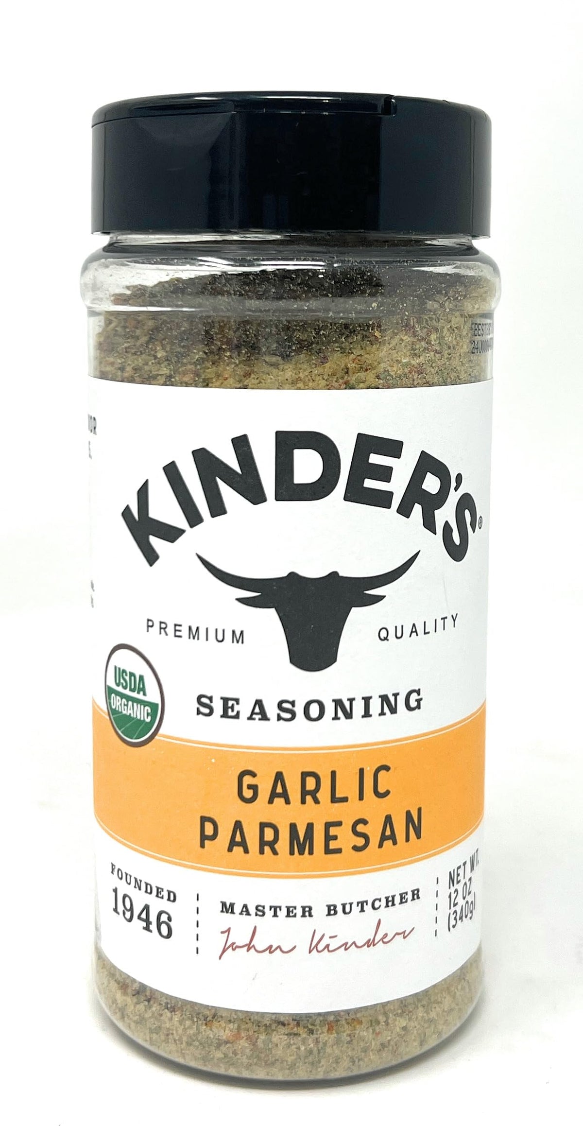 Kinder's Garlic Parmesan seasoning bottle elevates weeknight meals with robust aroma