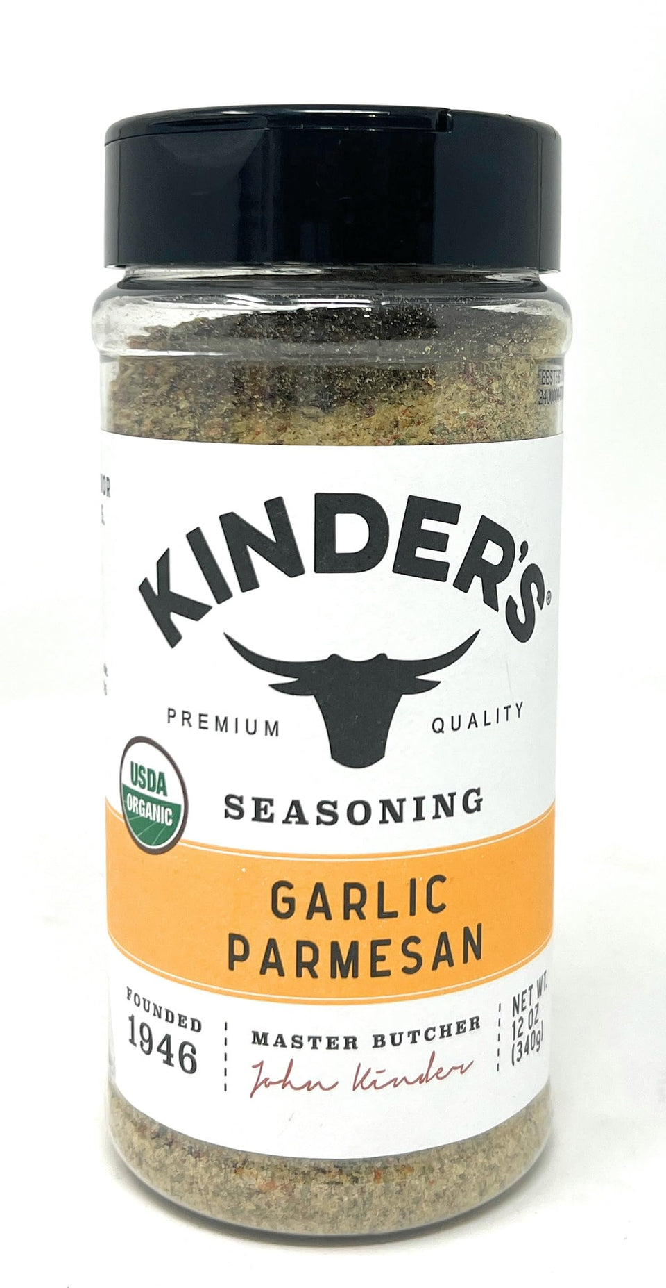 Kinder's Garlic Parmesan seasoning bottle elevates weeknight meals with robust aroma