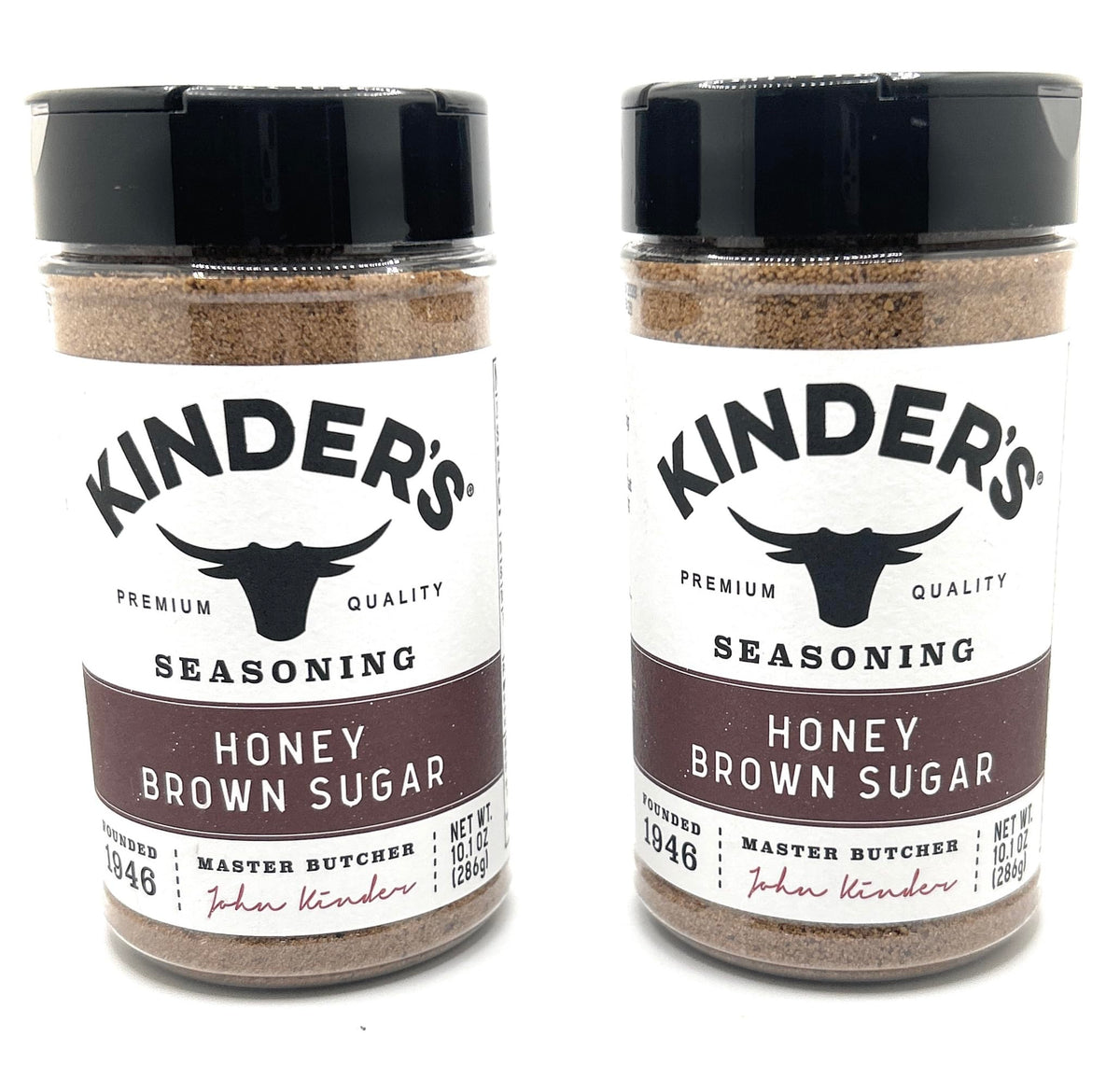 Kinder's Honey Brown Sugar seasoning bottle, ideal for a sweet glaze on grilled chicken.